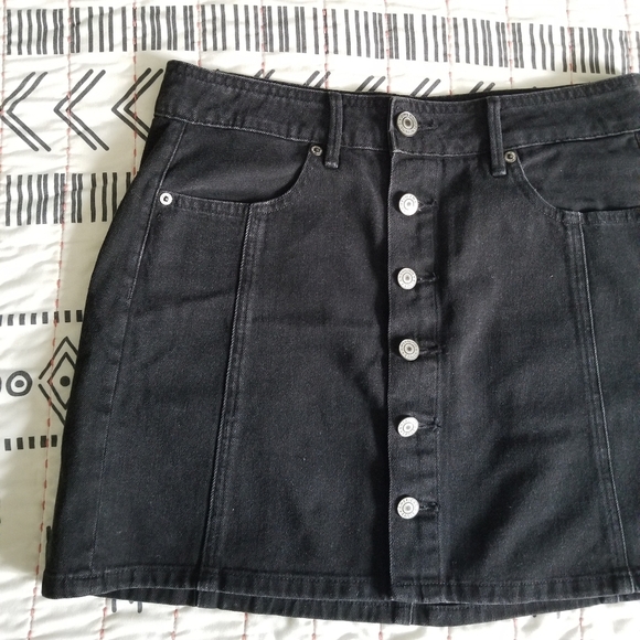 American Eagle Hi Rise A Line Skirt Black 6 - Picture 7 of 10